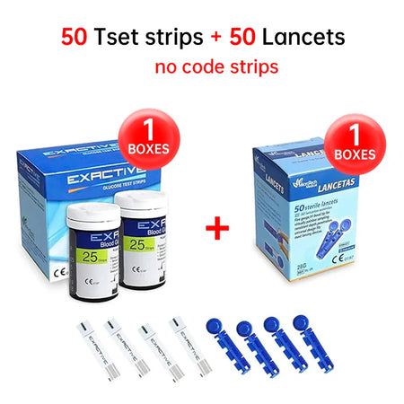 EXACTIVE VITAL Blood Glucose Tester Kit &ndash; Comprehensive Diabetic Monitoring 50 strip test