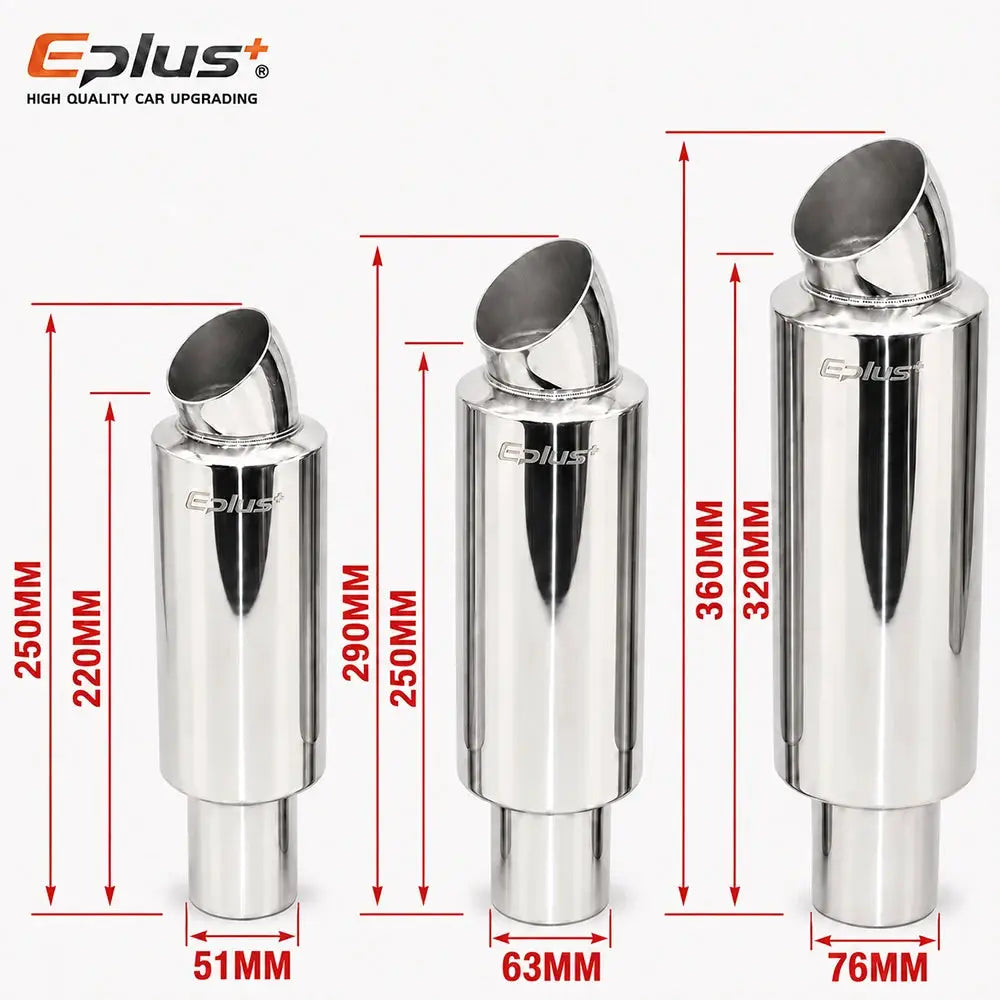 EPLUS Universal Car Stainless Steel Exhaust Muffler Tip Car Exhaust Resonator Inlet 51/63/76mm by InterCyprus Trading Ltd