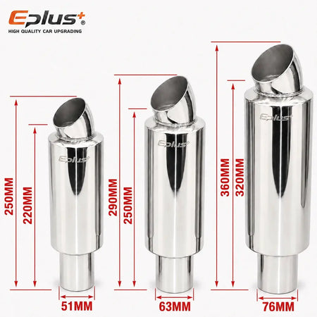 EPLUS Universal Car Stainless Steel Exhaust Muffler Tip Car Exhaust Resonator Inlet 51/63/76mm by InterCyprus Trading Ltd