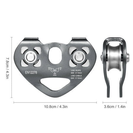 Lixada 30kN Cable Trolley Pulley &ndash; Ball Bearing Pulley Light Grey / CHINA