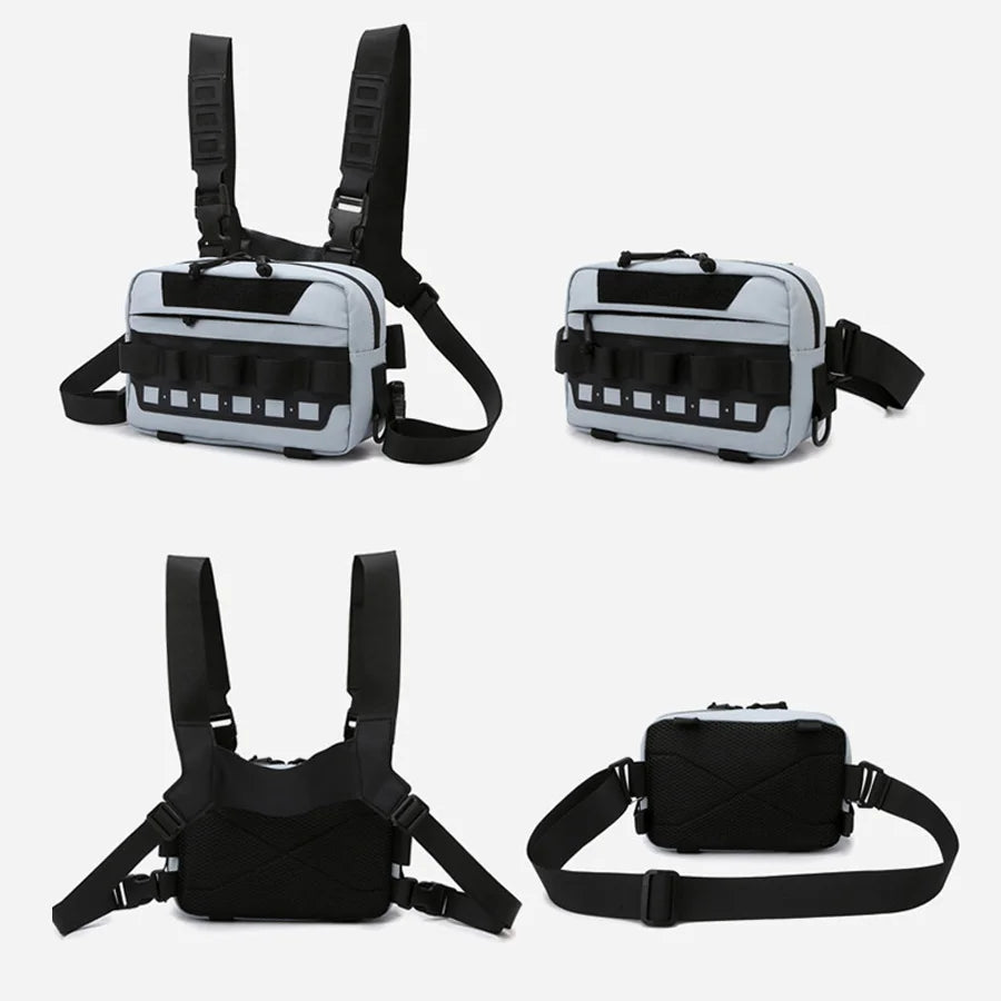 Fishing Tactical Chest Rig Bag - Durable MOLLE Front Vest