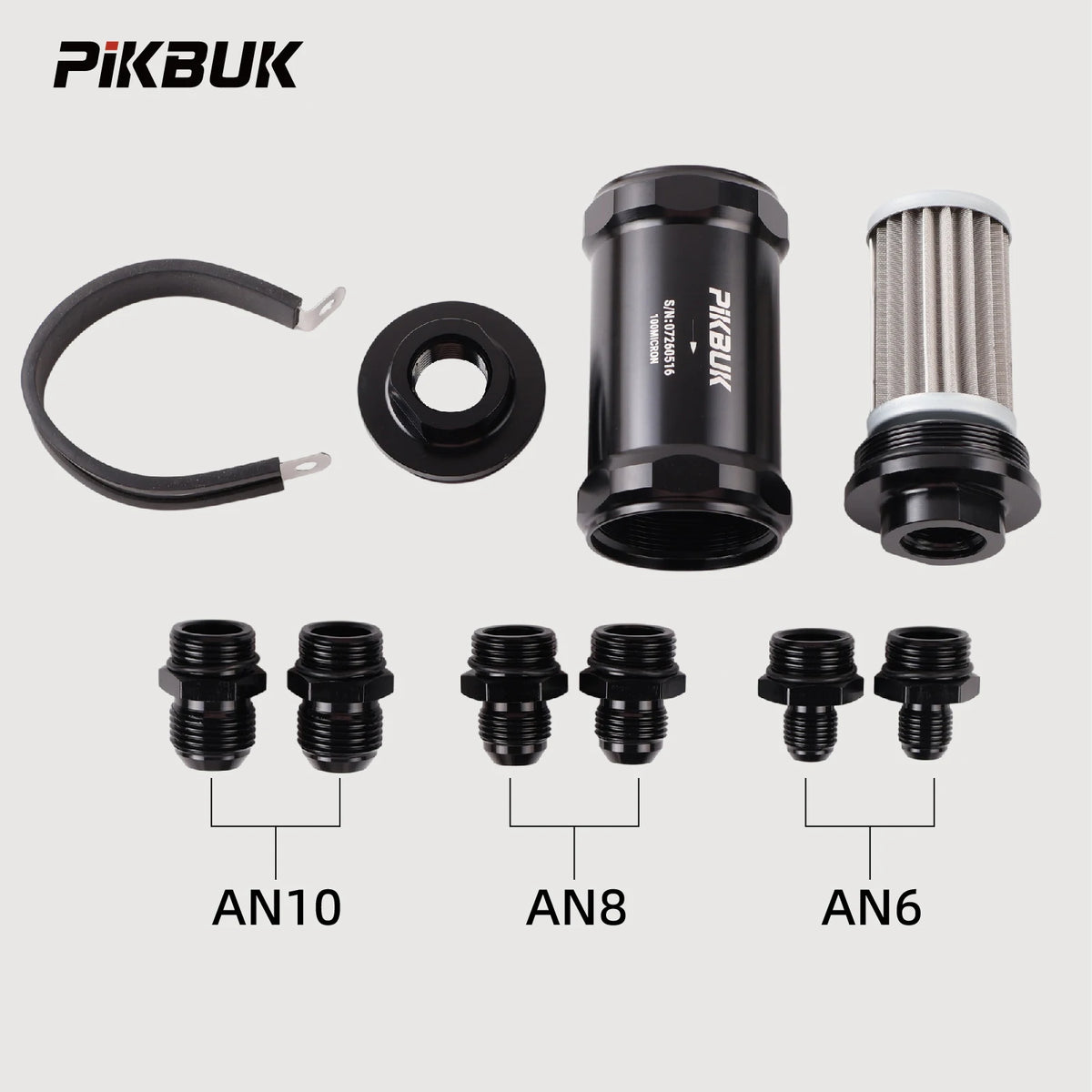 Inline Fuel Filter An6 An8 An10 For E85 100 Micron Stainless Steel Element by InterCyprus Trading Ltd