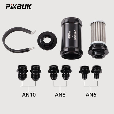 Inline Fuel Filter An6 An8 An10 For E85 100 Micron Stainless Steel Element by InterCyprus Trading Ltd
