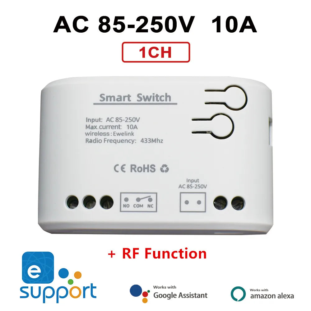 1CH RF Smart Switch - WiFi Remote Control for Garage Doors &amp; Home Automation AC 85-250V
