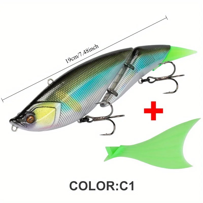 Multi-Jointed Floating Minnow Lure 19cm/55g - Realistic Swimbait for Saltwater Fishing
