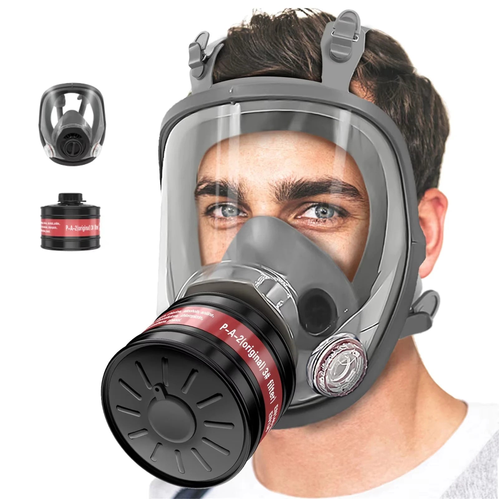 Full Face Gas Mask Survival Respirator &ndash; Superior Protection Against Harmful Chemicals 2in1