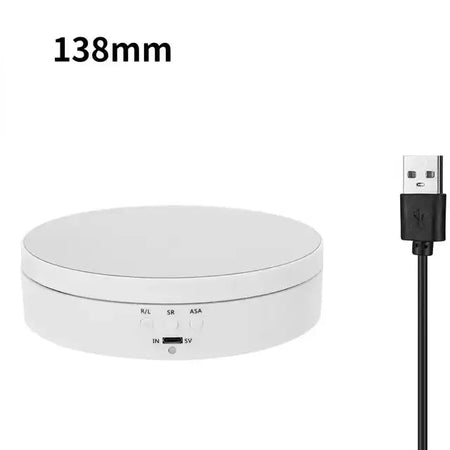360-Degree Photography Turntable with Remote Control &amp; Motorized Display Stand 138MM White 1