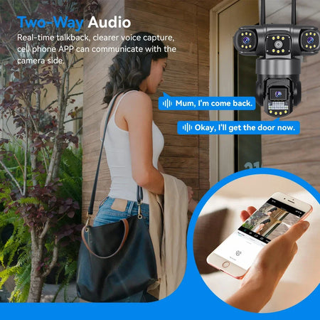 Ultra HD V380 Pro 6K Outdoor WiFi IP Camera with 12MP Triple Lenses, Night Vision &amp; IP66 Waterproof Security Surveillance