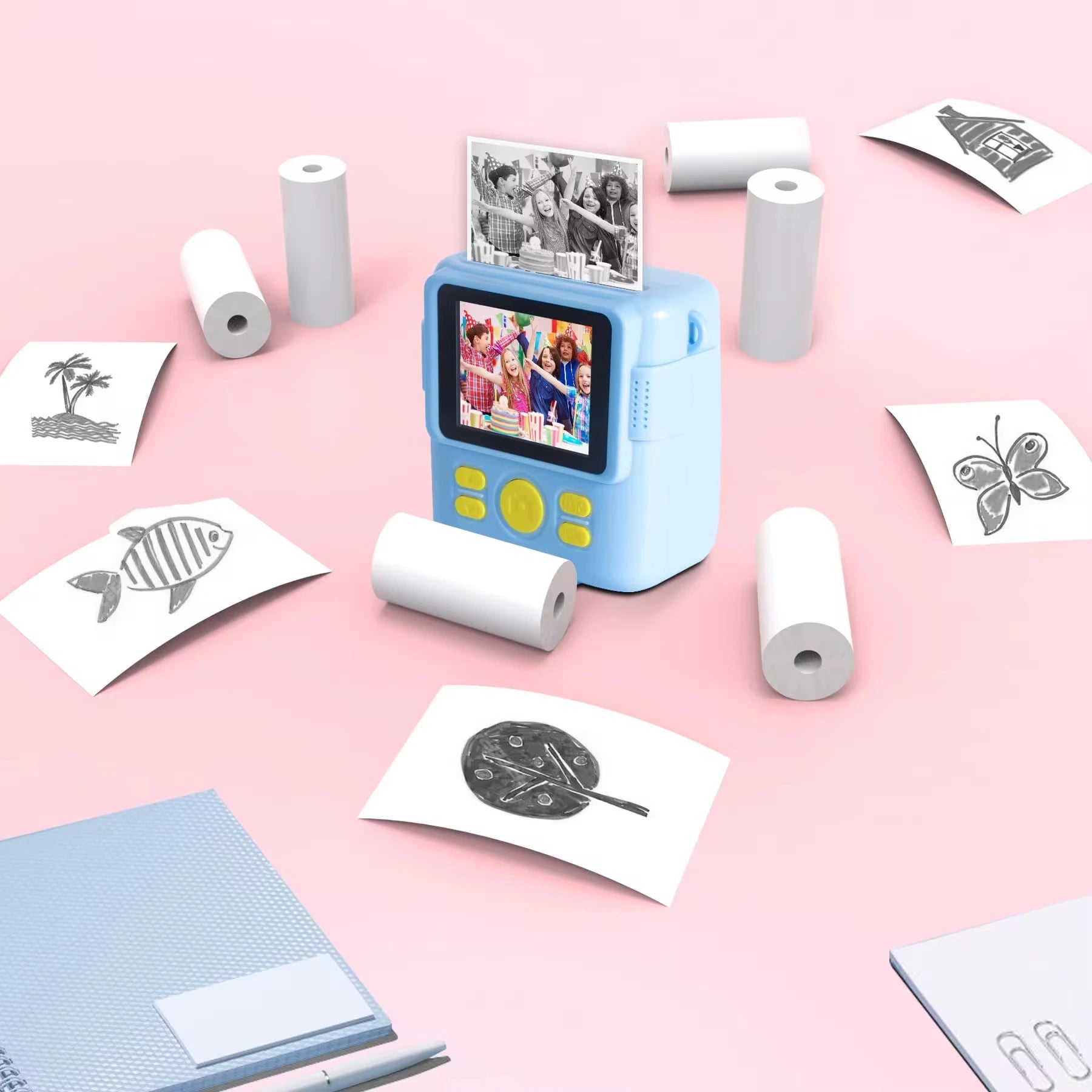 QKX 12 Rolls Instant Print Camera Paper for Kids