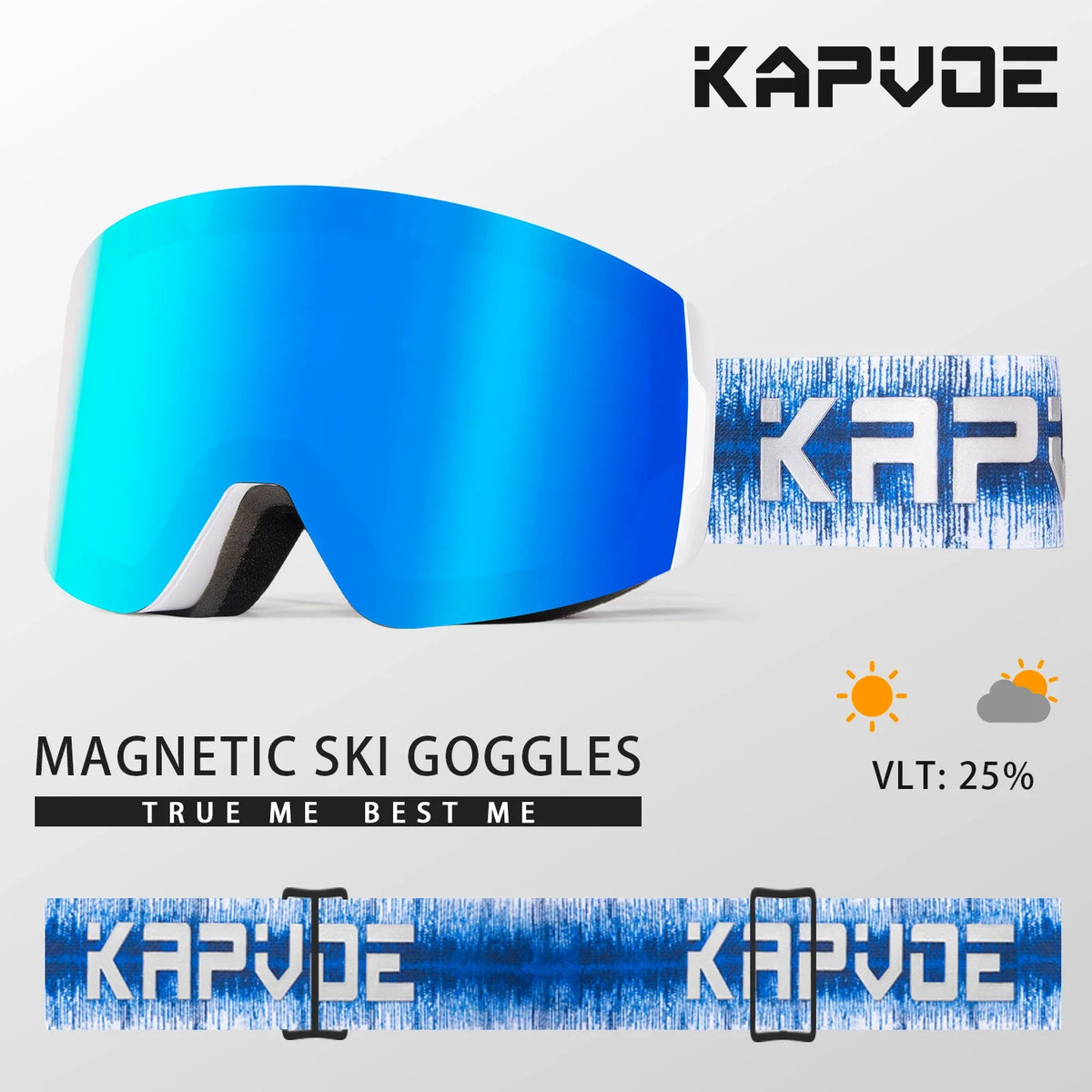 Kapvoe Photochromic Ski Goggles &ndash; Magnetic Anti-Fog Lenses Color-03