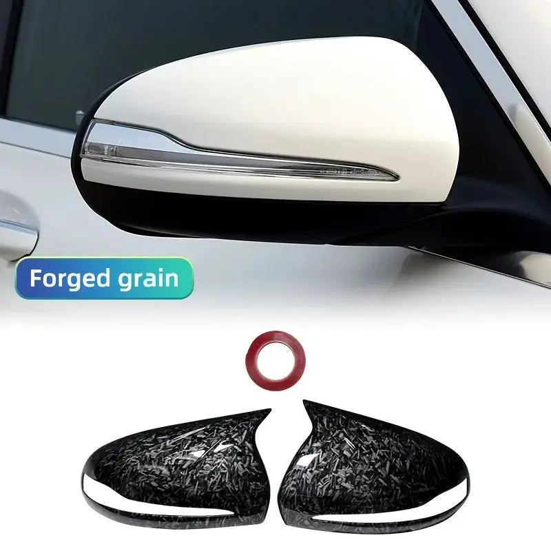 Side Mirror Cover Caps Carbon Black Trim for Mercedes-Benz W205 W222 W213 X253 W238 by InterCyprus Trading Ltd
