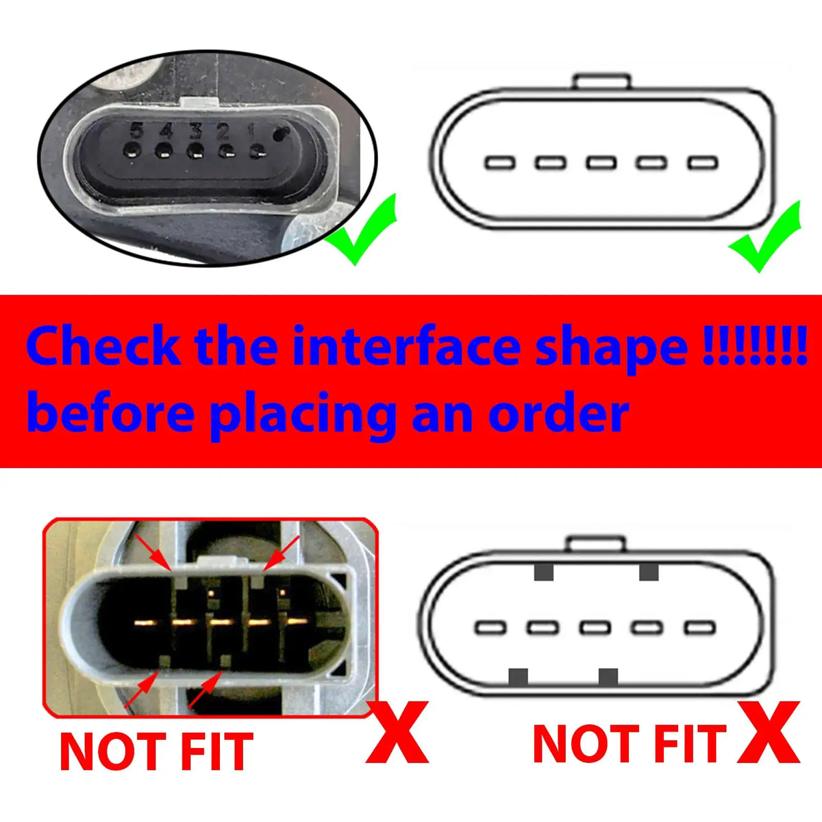 2x 5PIN For VW Eos Golf Jetta Passat Scirocco MAF Mass Air Flow Meter Sensor Connector Plug Harness Prewired 1J0973705 8K0973705 by InterCyprus Trading Ltd