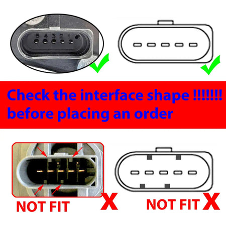 2x 5PIN For VW Eos Golf Jetta Passat Scirocco MAF Mass Air Flow Meter Sensor Connector Plug Harness Prewired 1J0973705 8K0973705 by InterCyprus Trading Ltd