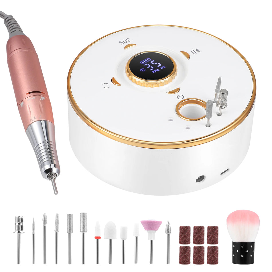 13In1 Bezdrátový frézovací stroj na nehty 35000 RPM 4000mAh Baterie