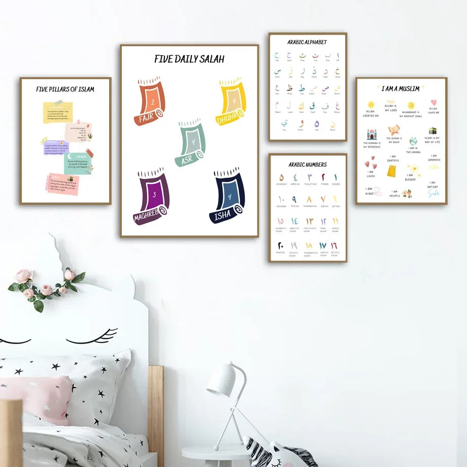 Islamic Arabic Educational Nursery Wall Art Prints