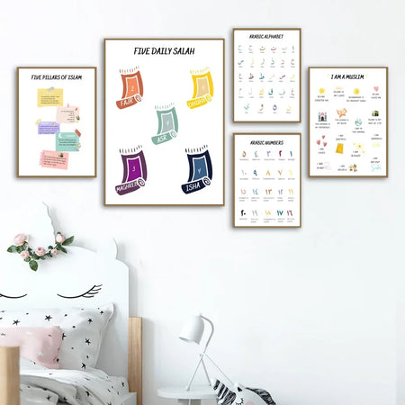 Islamic Arabic Educational Nursery Wall Art Prints