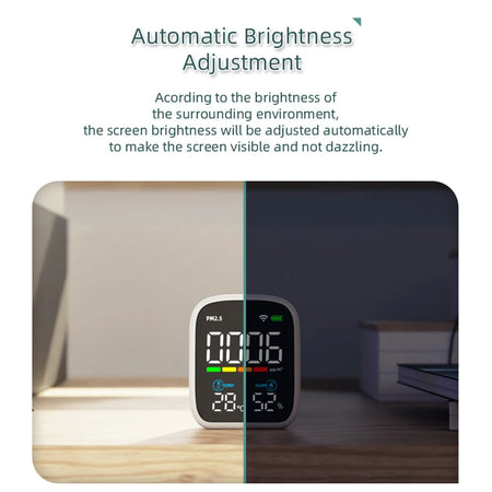 Portable LCD Air Quality Meter- WiFi PM1.0 PM2.5 PM10 Alarm