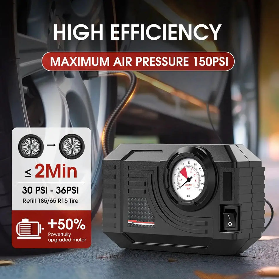 CARSUN Mini Air Pump Tire Inflator Car Electric Mini 20L/Min Portable Air Compressor For Car Motorcycles Bicycle Inflatable by InterCyprus Trading Ltd