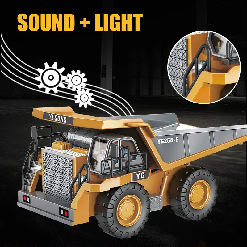 BigShu 1:24 RC Alloy Dump Truck and Excavator Set for Kids