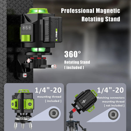 LFINE 4D 16-Line 360&deg; Self-Leveling Laser Level with Tripod