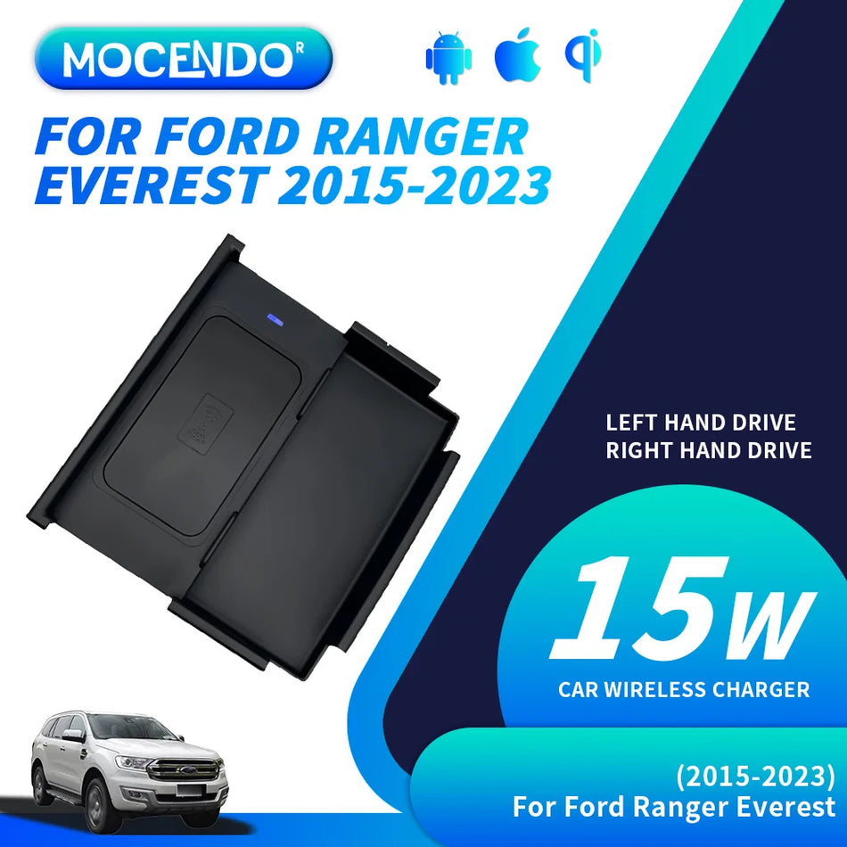 Chargeur rapide sans fil 15W pour Ford Ranger Everest 2015-2023
