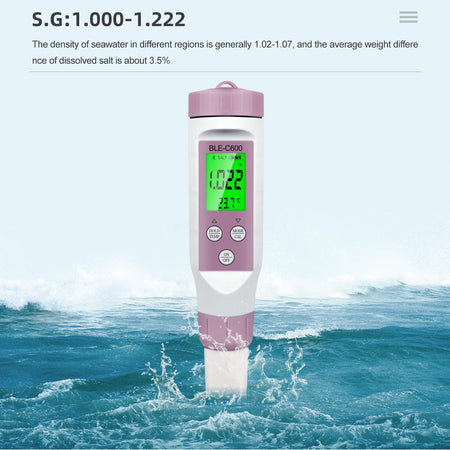 BLE-C600 &ndash; Bluetooth 7 In 1 Water Tester With App Control
