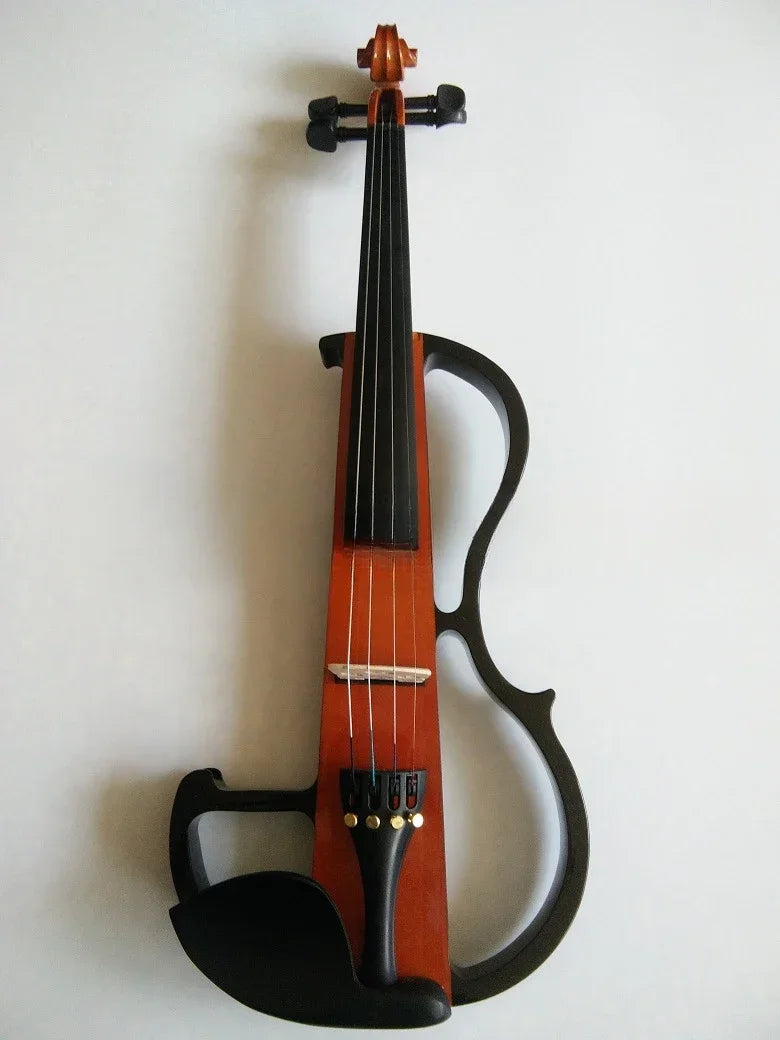 Solid Wood Electric Violin Ebony &ndash; Handmade Craftsmanship Brown