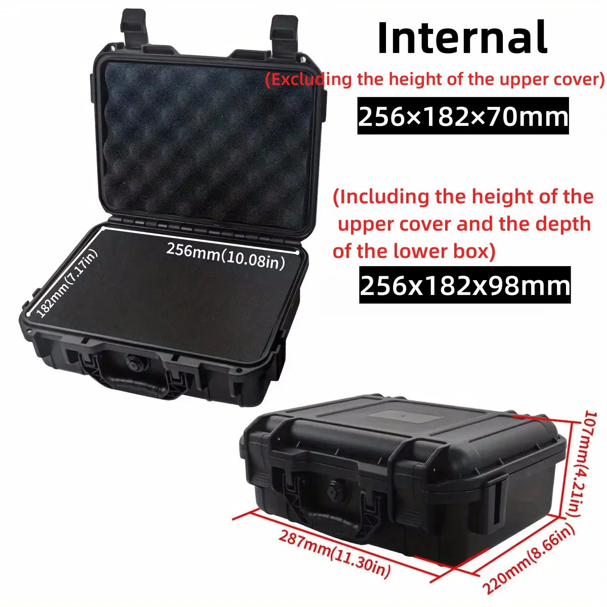 Waterproof Hard Carry Case Tool Box &ndash; Shockproof Organizer 287x220x107mm