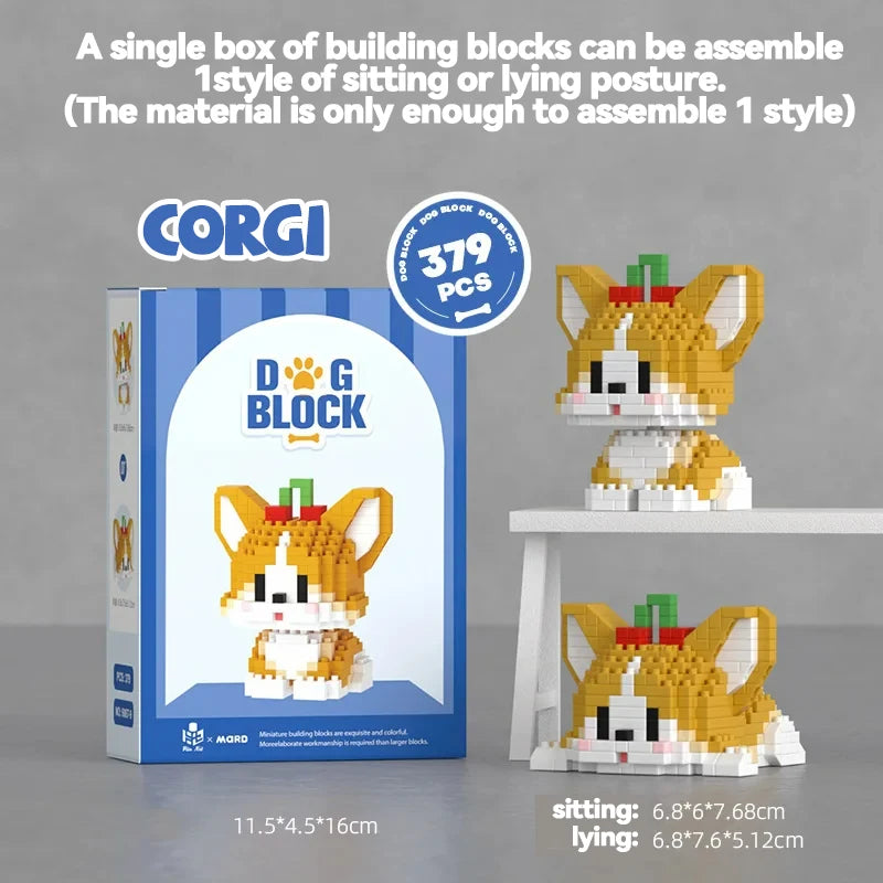 Cute Dog Building Blocks Set &ndash; Ideal Table Decor Gift CORGI