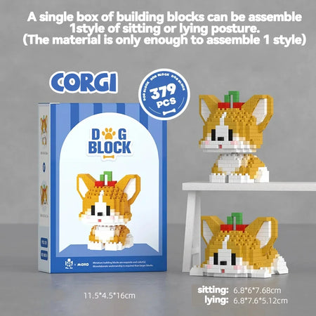 Cute Dog Building Blocks Set &ndash; Ideal Table Decor Gift CORGI
