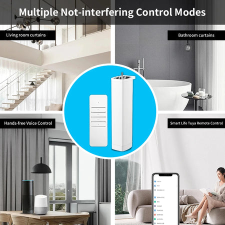 Smart Tuya Electric Curtain Motor with WiFi/Zigbee &amp; RF Remote