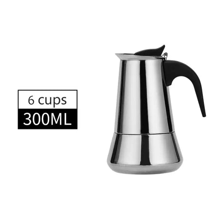 Stainless Steel Electric Moka Coffee Pot - 2/4/6/9/12 Cups No electric heating 1 / CHINA