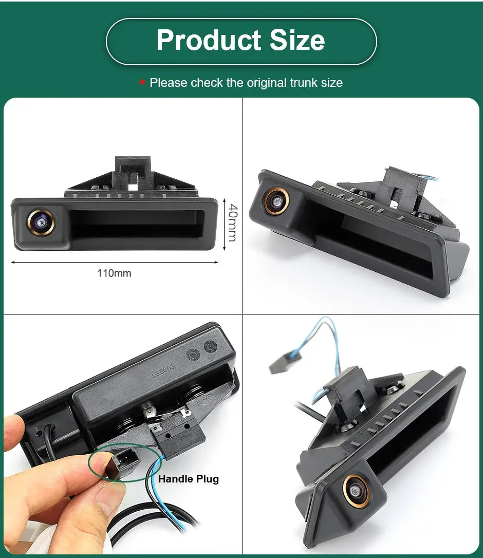 Vehicle AHD 1080P Car Reverse Backup Trunk Handle Camera for BMW E60 E39 E90 E82 E61 X1 E84 X5 E70 E92 E91 3/5 Series E88 E93 X6 by InterCyprus Trading Ltd