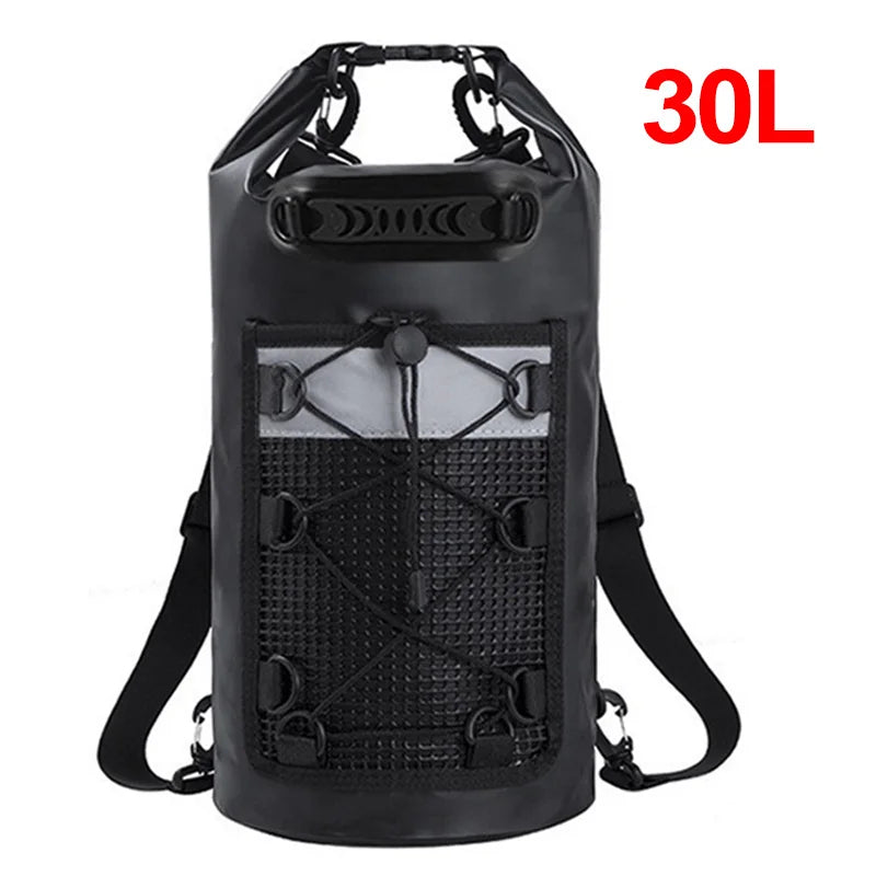 Swimming PVC Pack Dry Bag Backpack for Women Men 10L 20L Waterproof Shoulder Kayak Trekking Drifting Rafting Surfing Boating Bag 30L Black