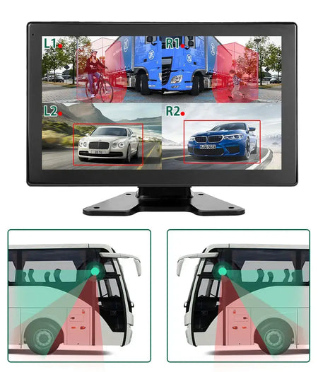 GreenYi New Smart Blind Spot Radar BSD Alarm System Left/Right Long Arm Electronic Mirror Side Camera Dual Lens For Truck Bus by InterCyprus Trading Ltd