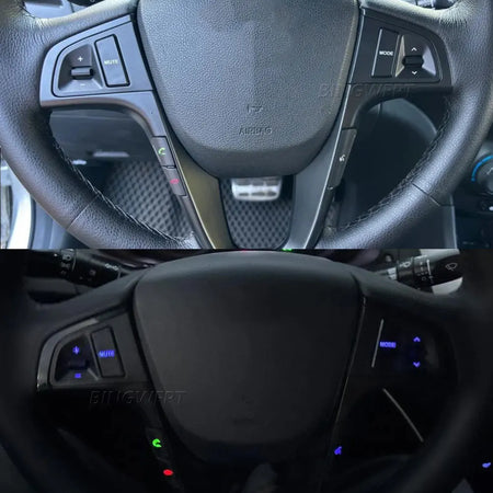 Steering Wheel Button Piano Black For Hyundai VERNA SOLARIS 2010-2015 Audio Volume Music Cruise Control Switch With Backlight by InterCyprus Trading Ltd