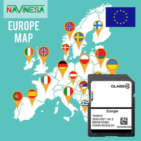 TNS510 Navigation SD Card 2021 Version2 &ndash; Europe Maps