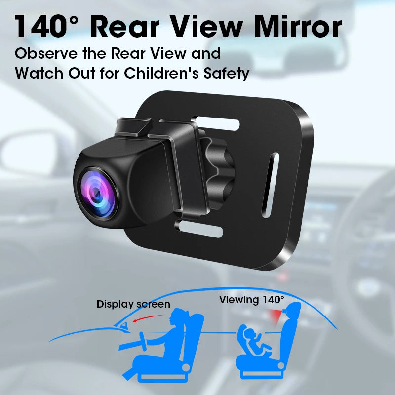 Develuck 10,26 palcová autokamera DVR s dvojitým objektivem 4K s bezdrátovým CarPlay a GPS HD nahráváním