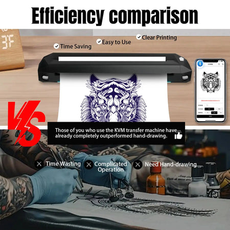 KVM Wireless Tattoo Transfer Printer Thermal Inkless