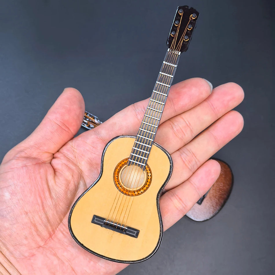 Mini-Klassische-Gitarrenornament, Holz-Dekorationsstück für die Wohnkultur