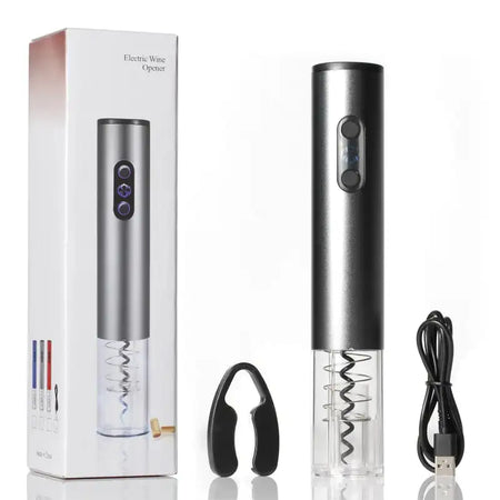 Rechargeable Automatic Wine Opener Corkscrew With USB Cable Rechargeable Grey / Poland