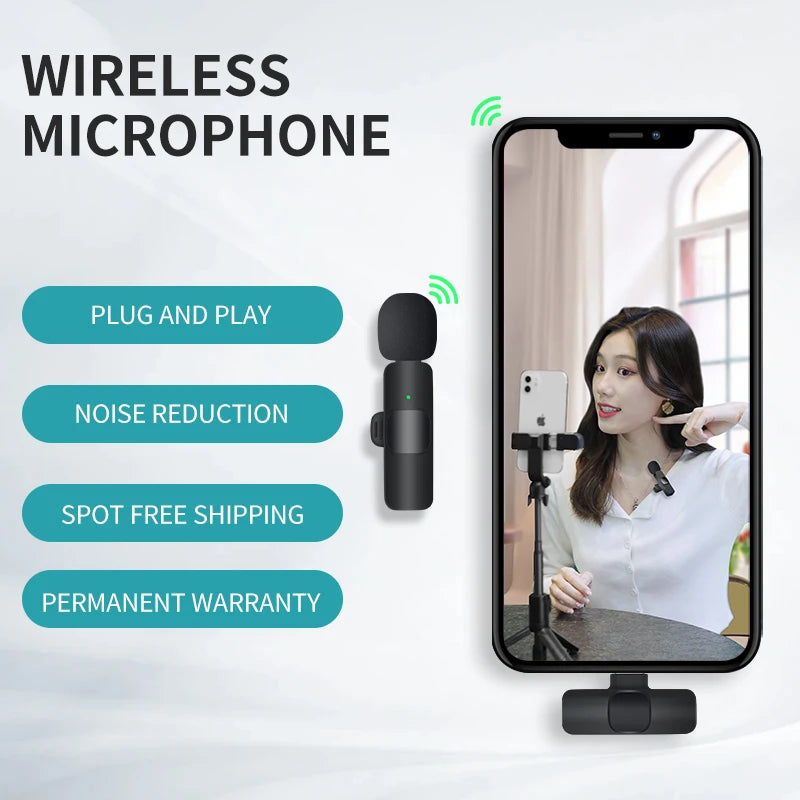 YLW Wireless Lavalier Microphone for iPhone and Android