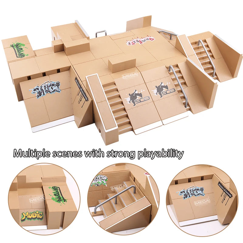 MEOACE Finger Skateboard Ramp Set &ndash; Fun Mini Skatepark Kit