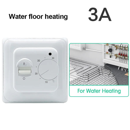 Electric 16A Floor Heating Thermostat &ndash; Mechanical Control 3A Water Heating
