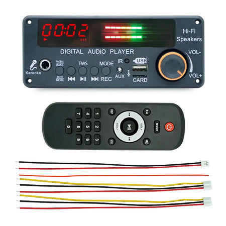 KEBIDUMEI Bluetooth 5.3 DIY MP3 WAV Decoder Board DC 12V Wireless Car USB MP3 Player TF Card Slot USB FM Radio with 6.5MM Mic by InterCyprus Trading Ltd