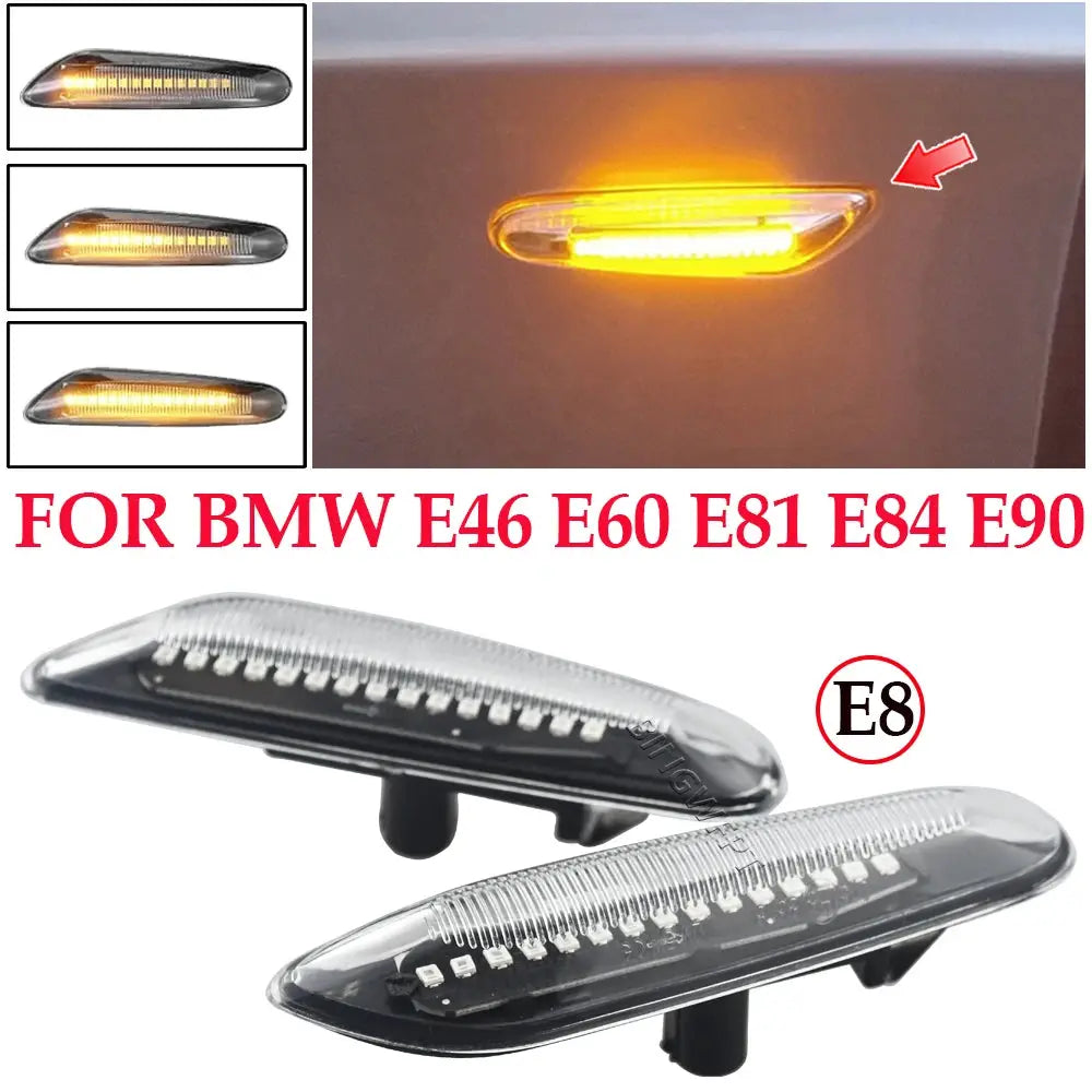 Car Led Dynamic Side Marker Turn Signal Light Indicator Blinker Lamp Signal Lamp For BMW E90 E91 E92 E93 E60 E87 E82 E46 by InterCyprus Trading Ltd