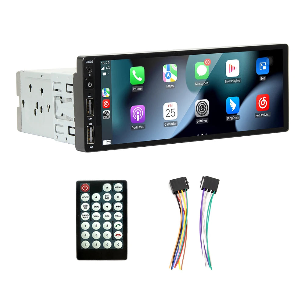 6.9 Inch MP5 Car Radio 1Din - Wired CarPlay Android Auto Only Radio