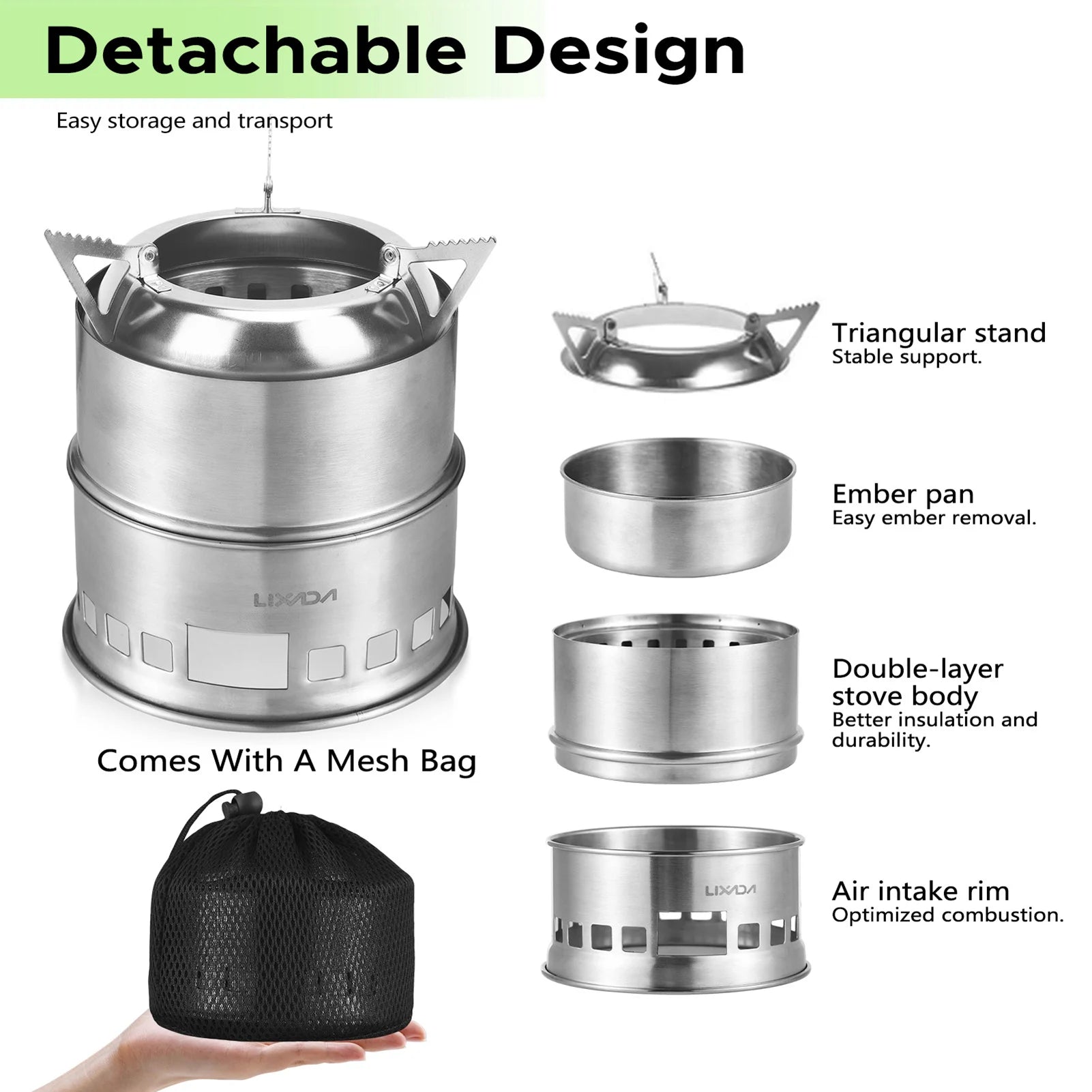 Camping Stove 3-In-1 &ndash; Lightweight For Outdoor Cooking