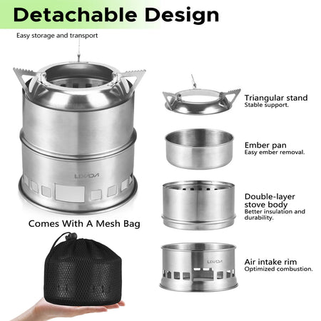 Camping Stove 3-In-1 &ndash; Lightweight For Outdoor Cooking