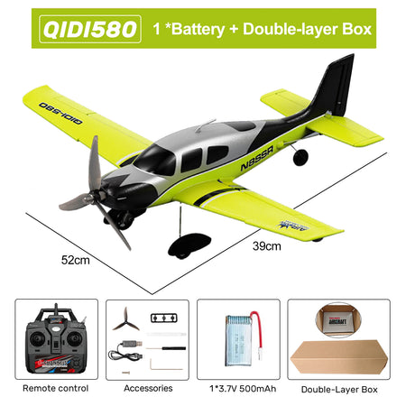QIDI580 Stunt RC Glider Plane - 4CH 2.4G Brushless Power Upgrade Packing GR